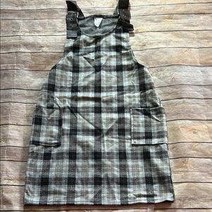 No Boundaries Black and Gray Plaid Dress